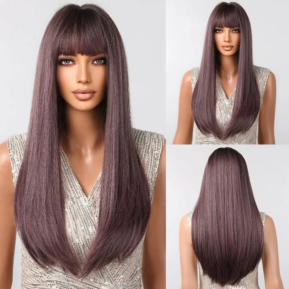 Black Hair Long Straight Wigs