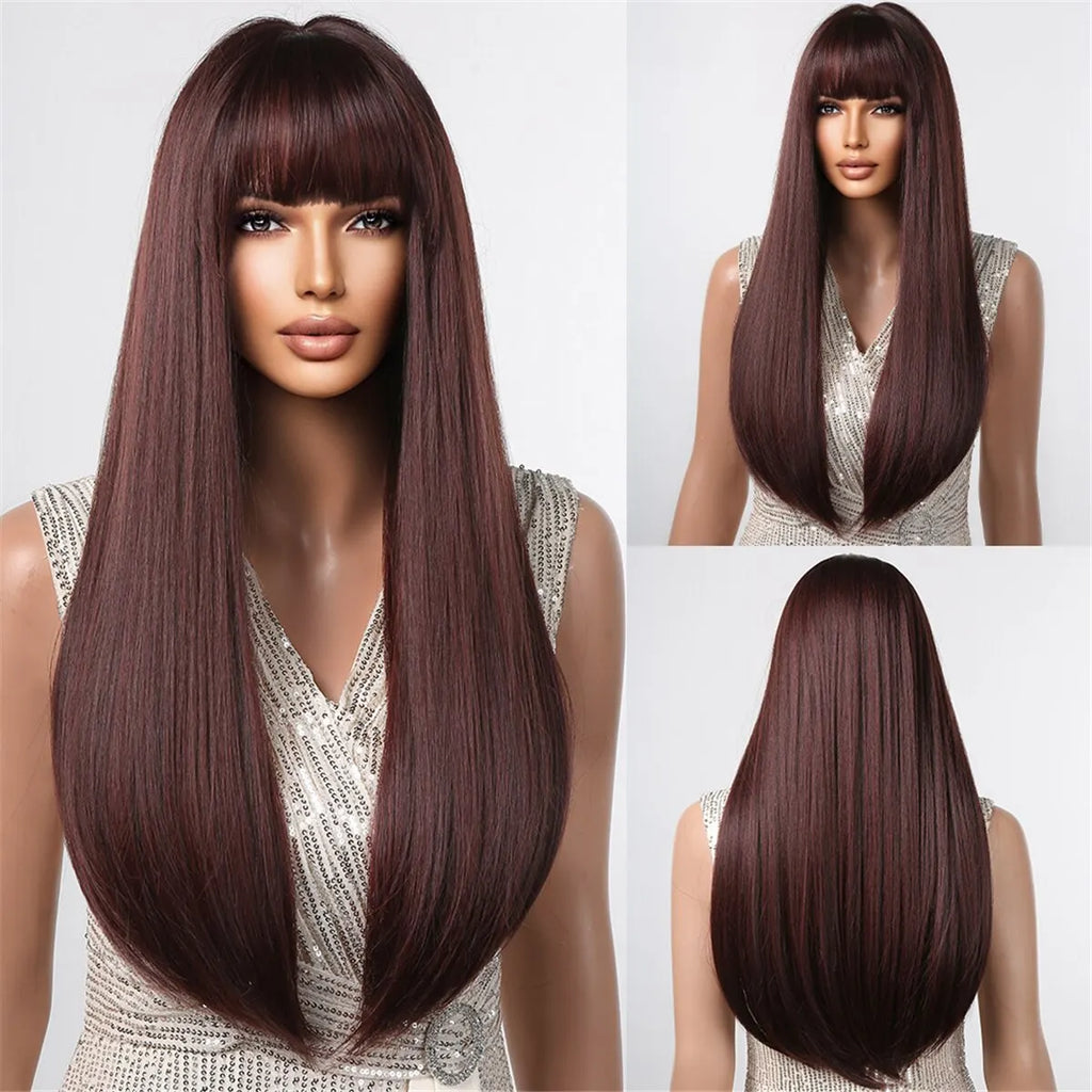 Black Hair Long Straight Wigs