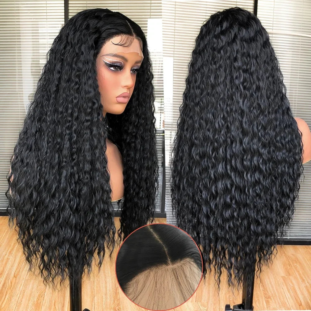 Black Long Curly Lace Front