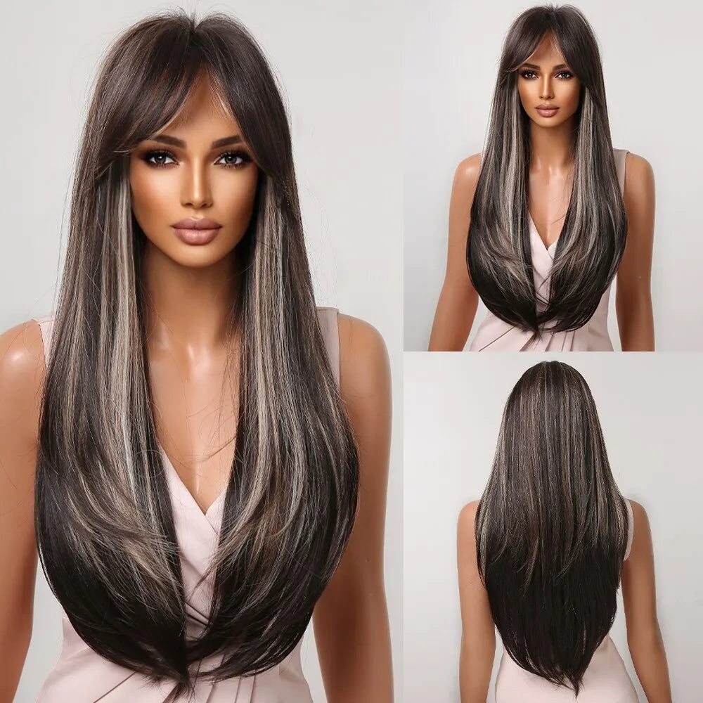 Black Hair Long Straight Wigs