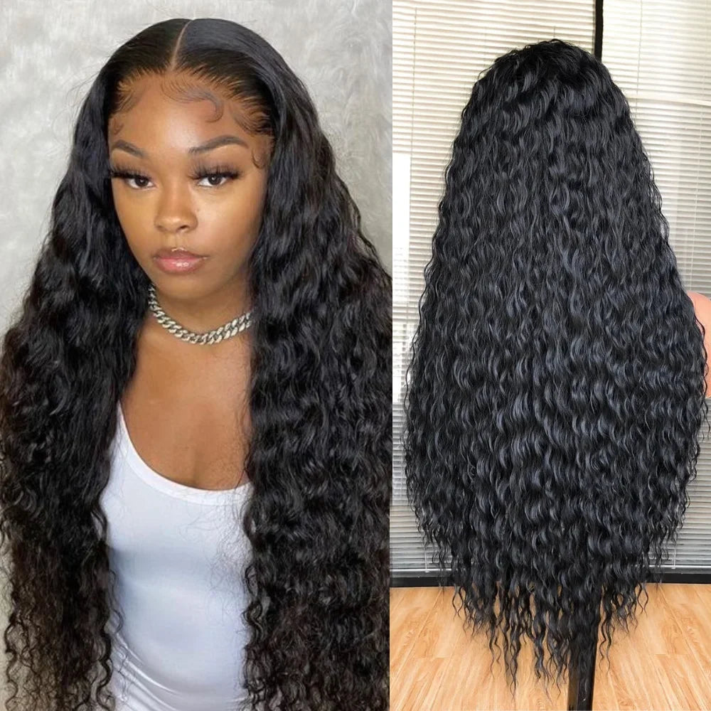 Black Long Curly Lace Front