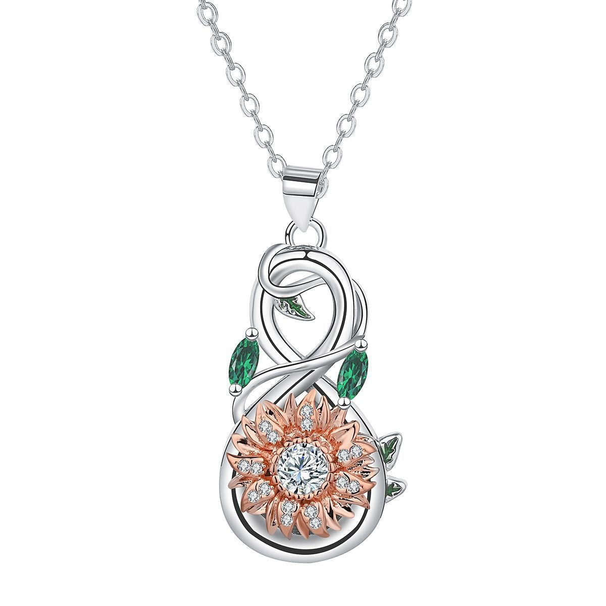 Sunflower Necklace Rose Gold Necklace For Women