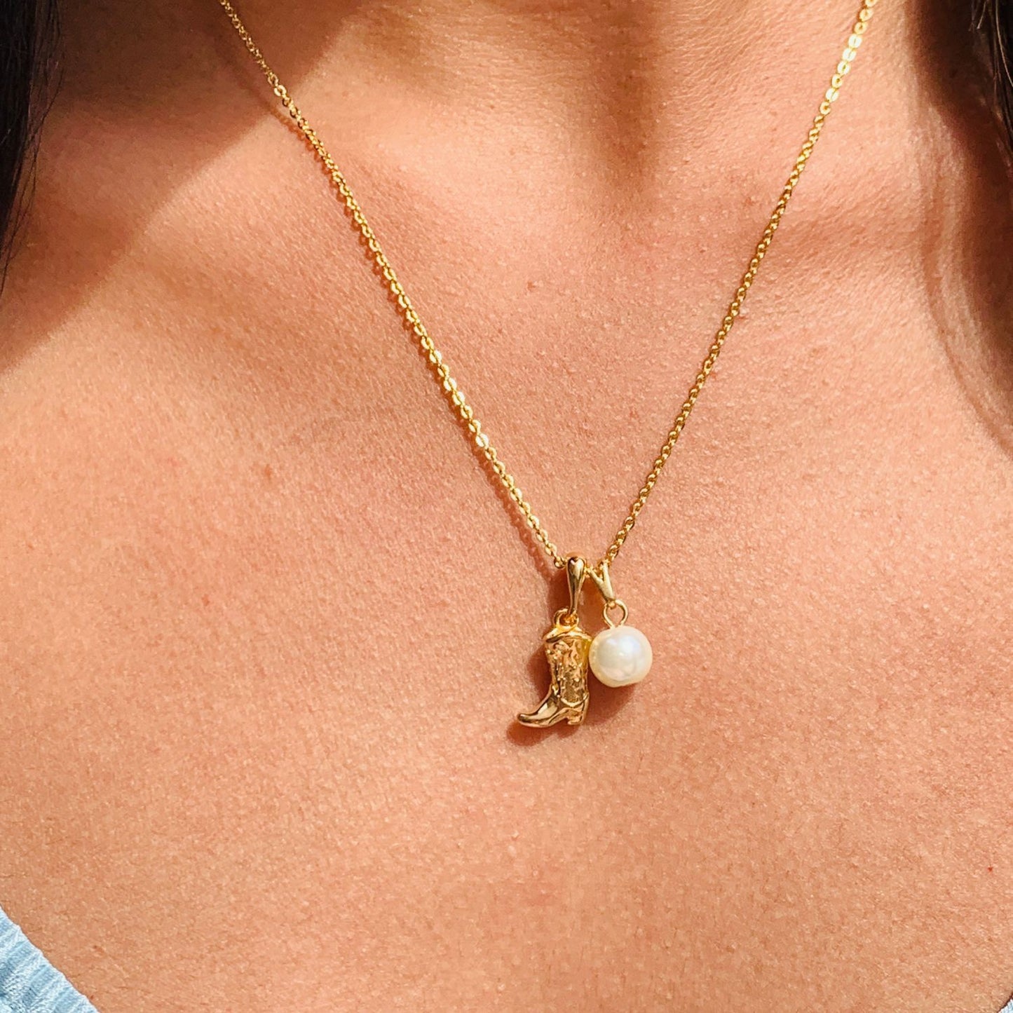 Cowboy Boot Cap Necklace