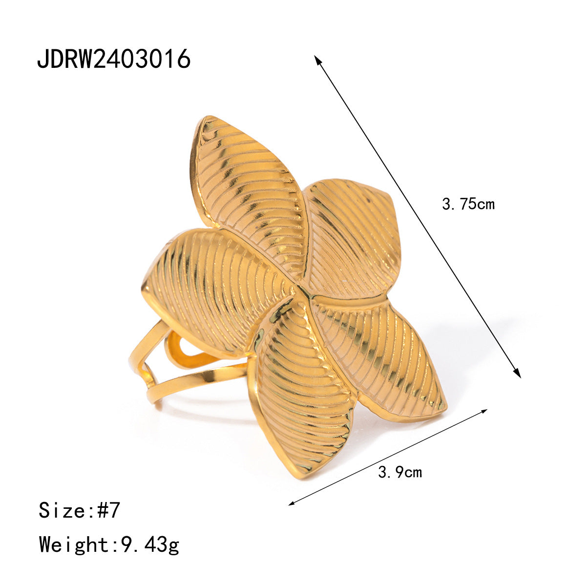Five Petal Flower Bow Ring