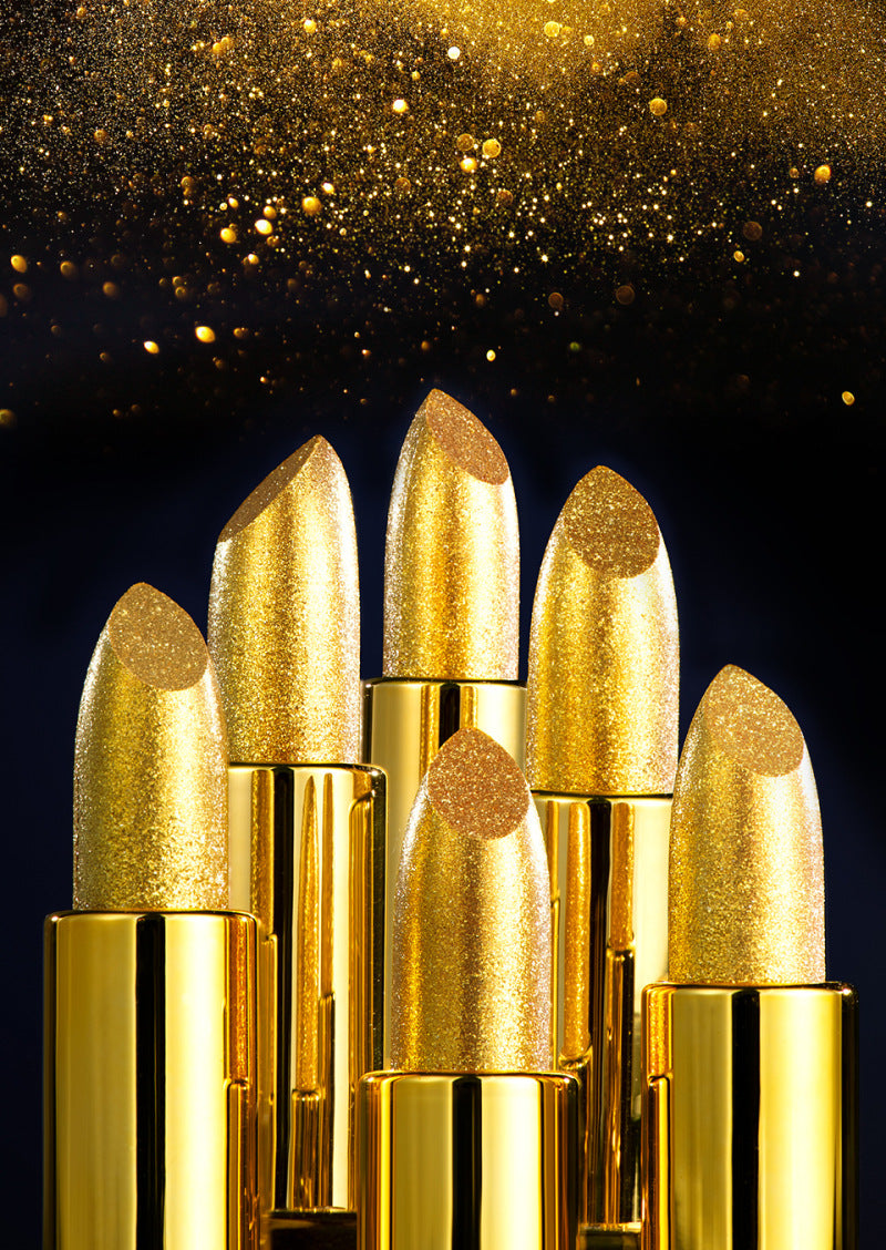 Shiny Gold Powder Lipstick