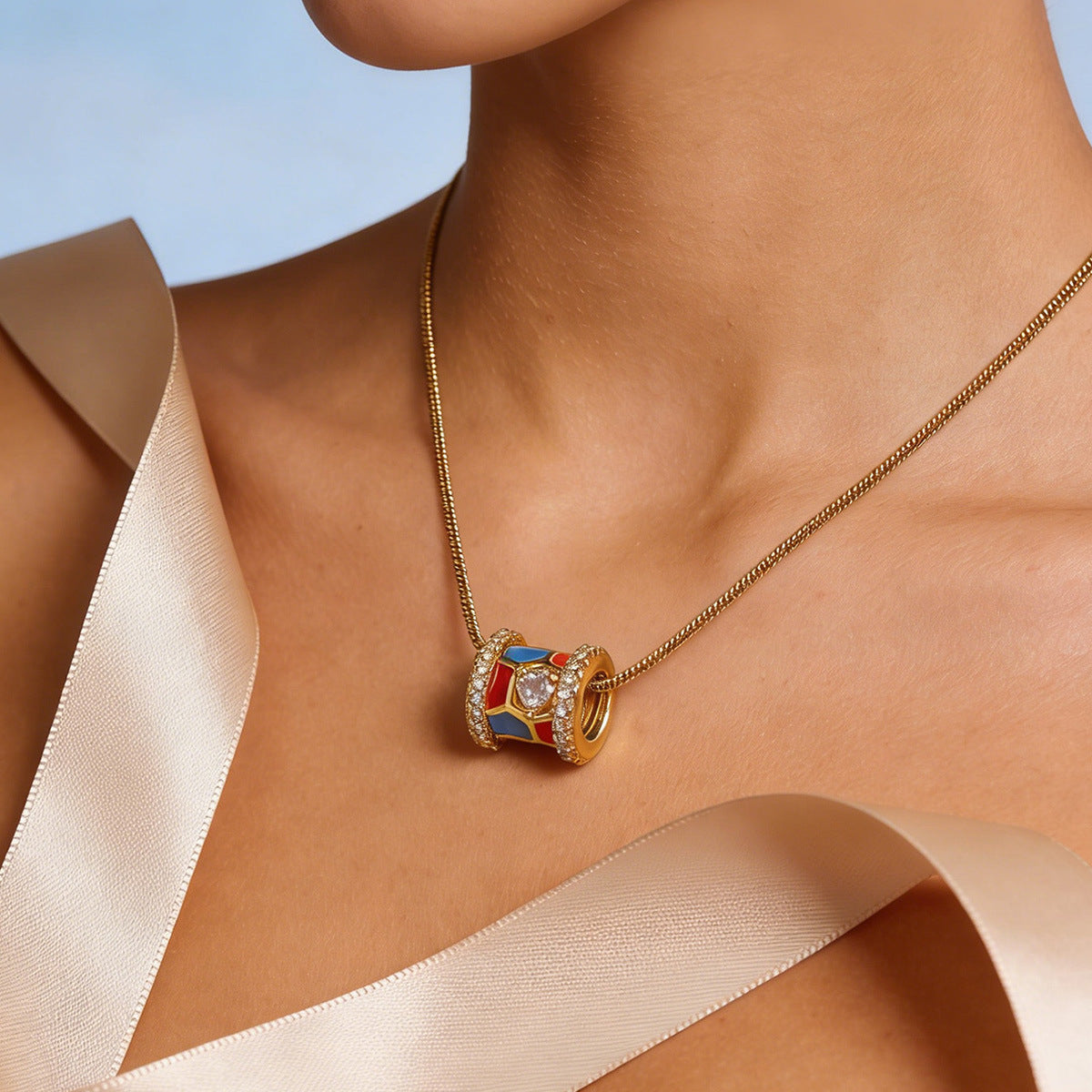 Copper-Gilded Spacer Bead Necklace