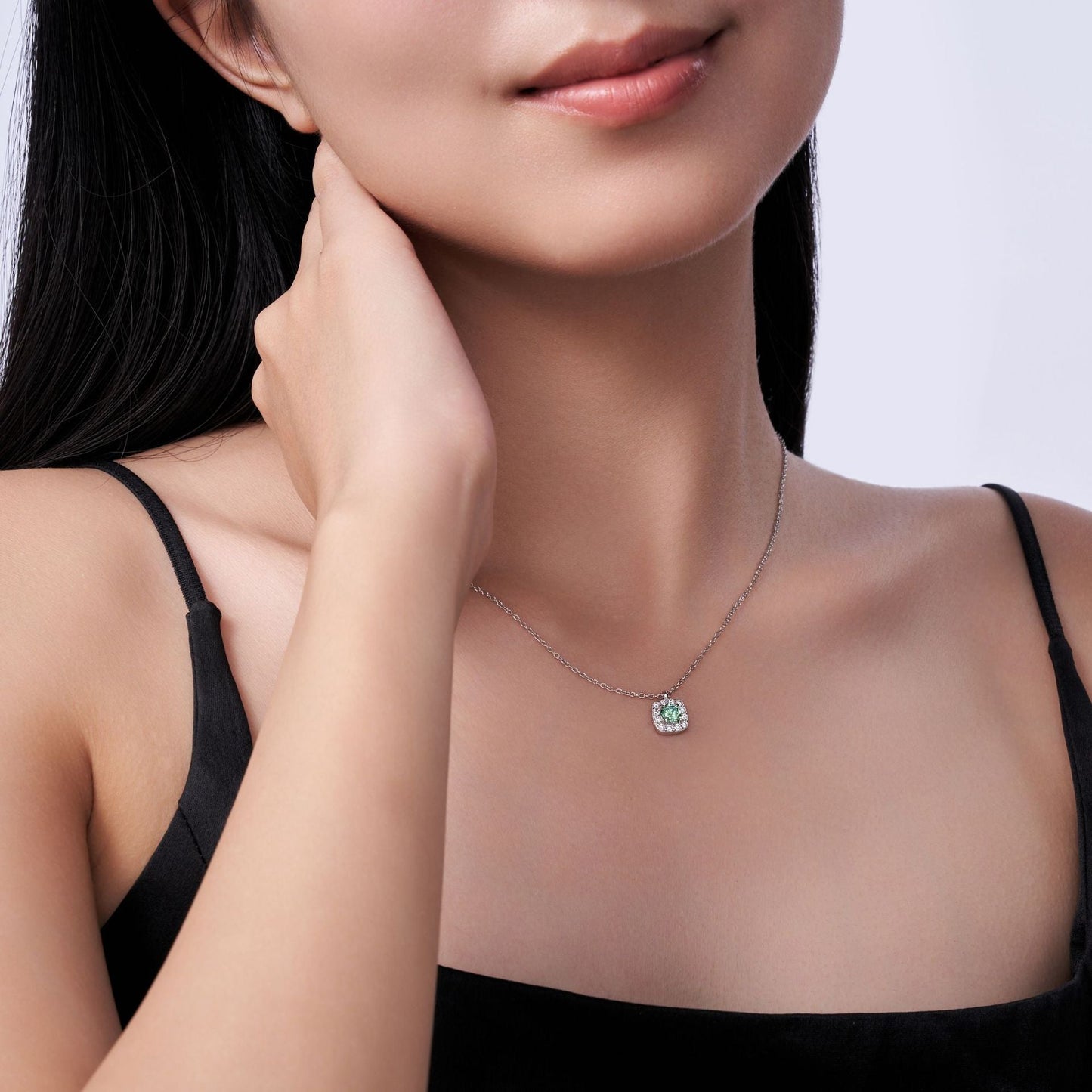 Mozanite Clavicle Necklace For Women