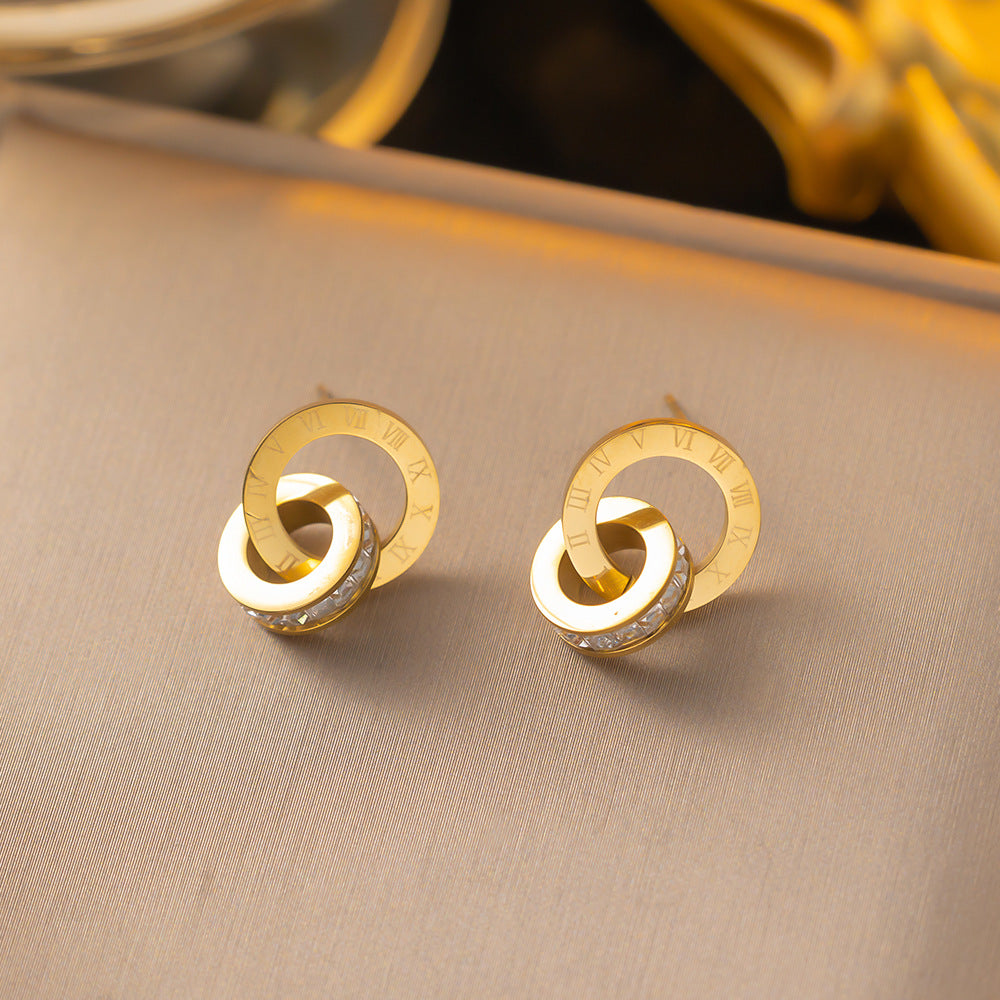 Numeral Double-ring Necklace