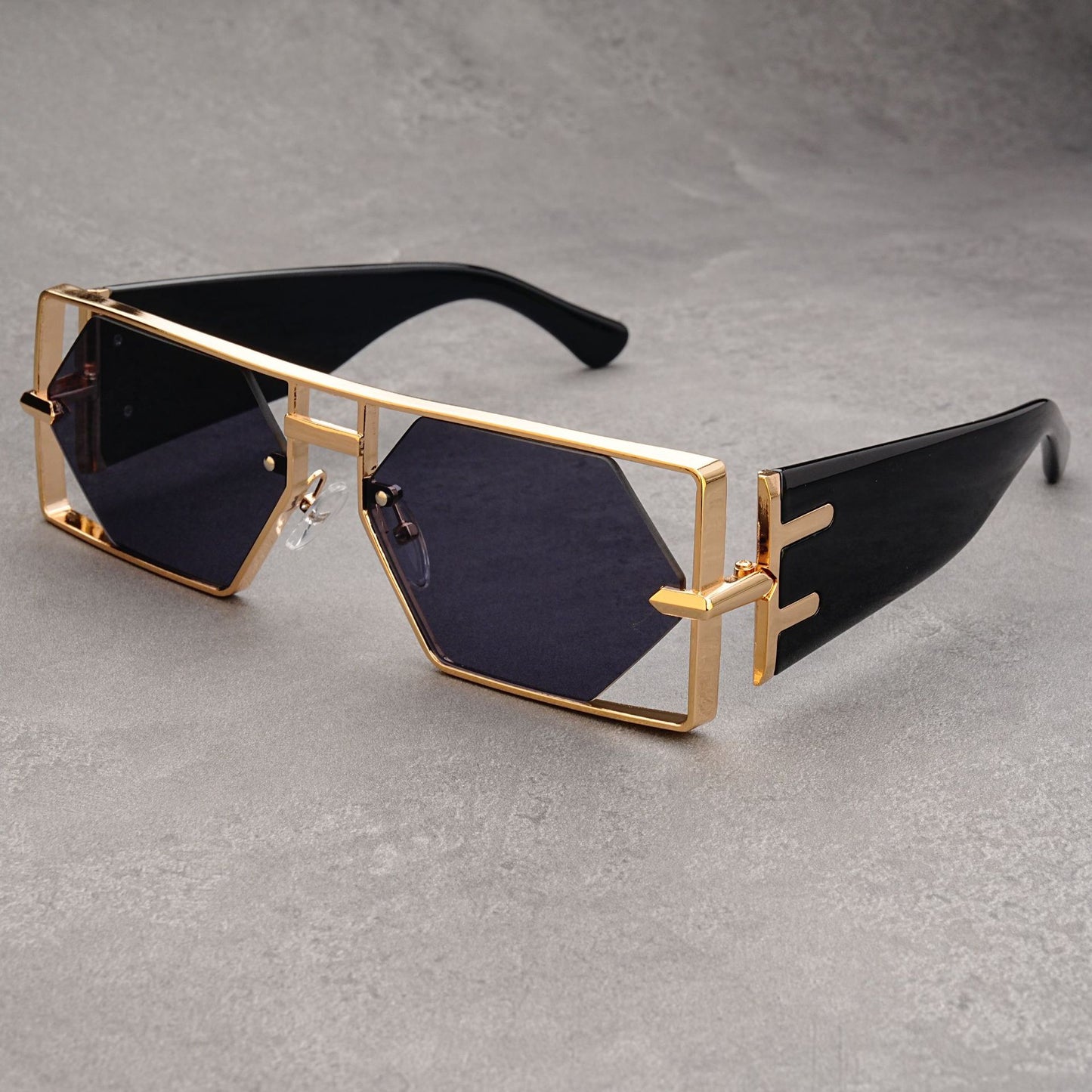 Hollow Big Square Rim Sunglasses