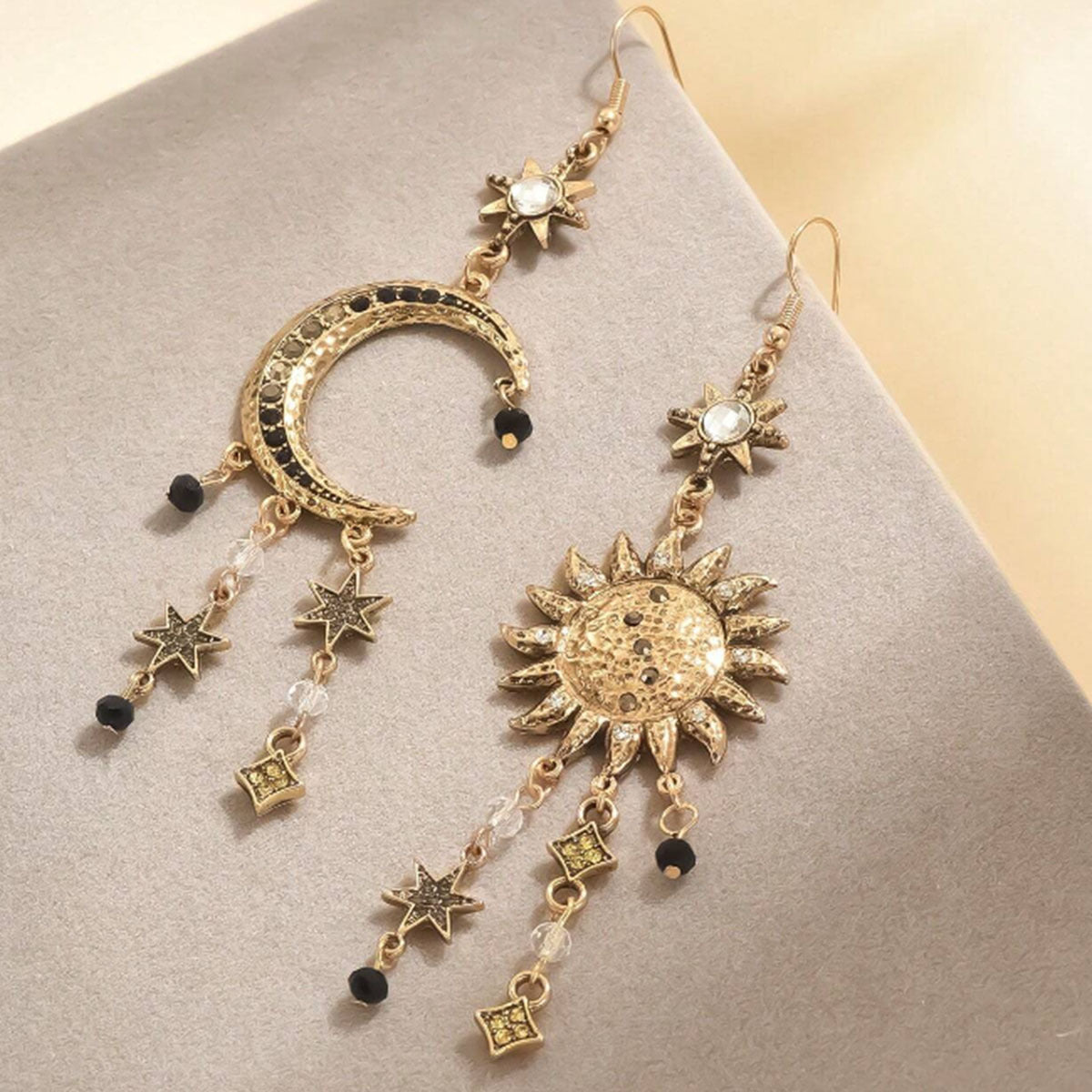 Long Sun Moon Earrings