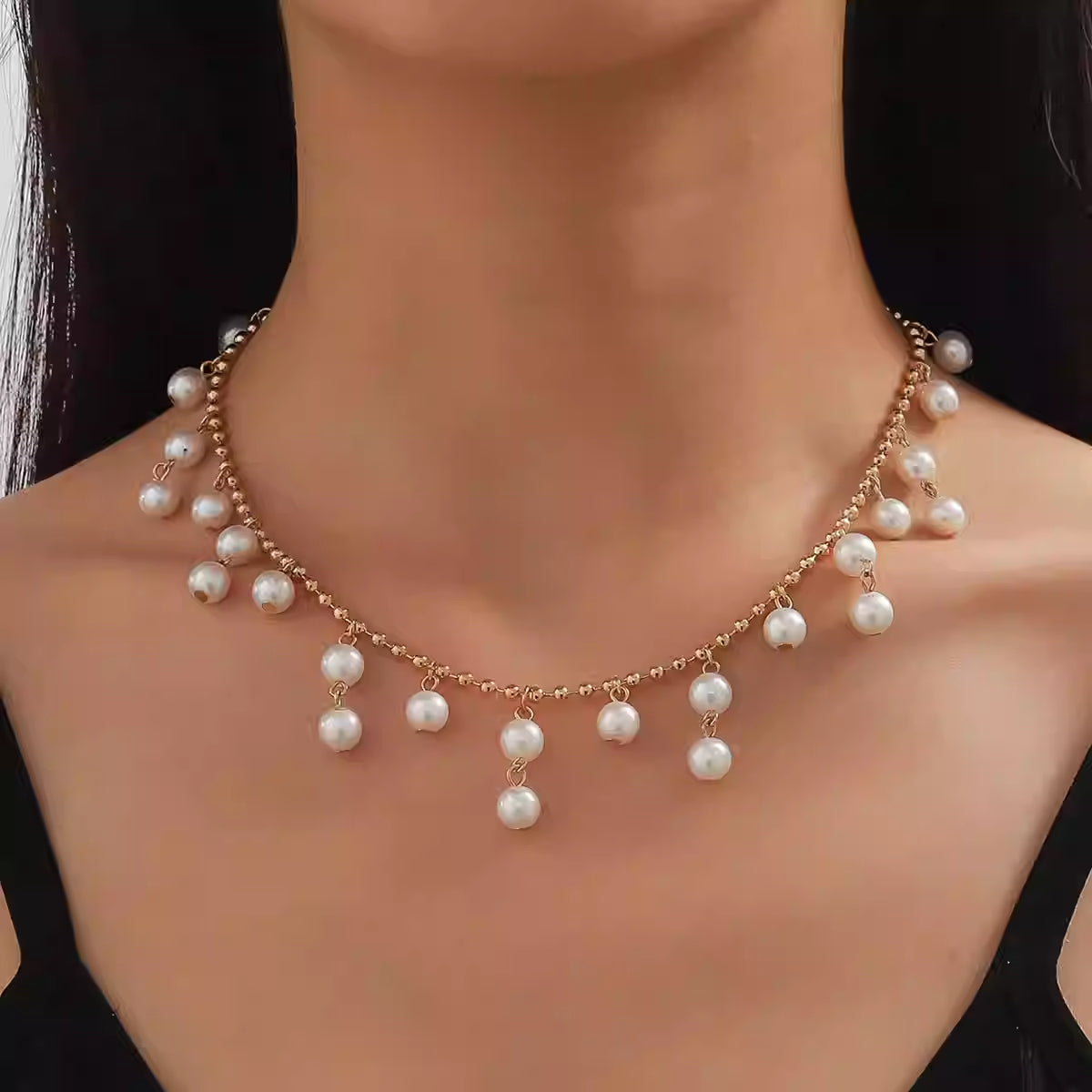 Colorful Skull Pearl Necklace