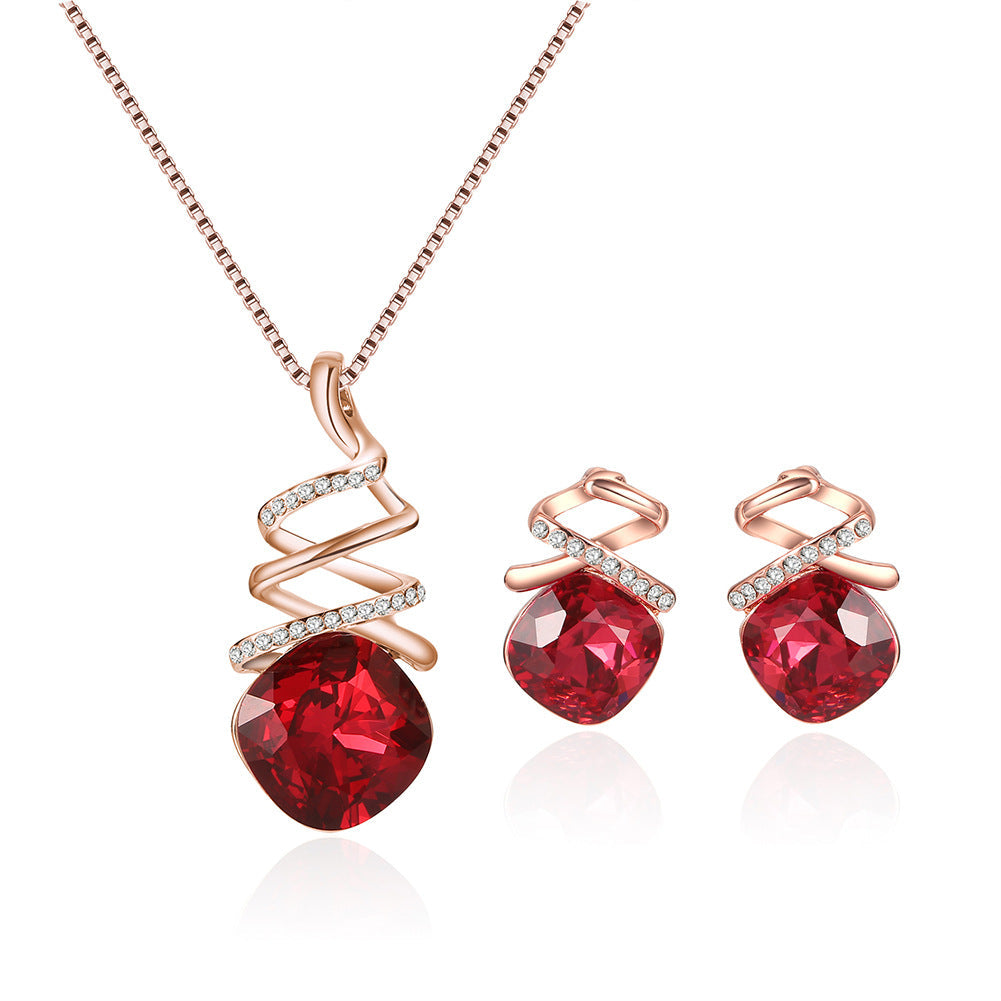 Tromo Bridal Necklace Earrings Set