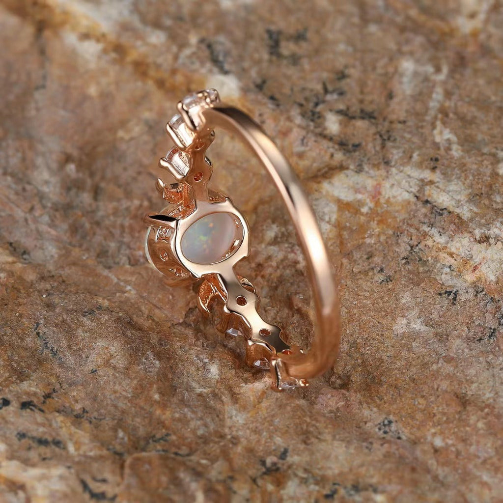 Opal Moon Ring