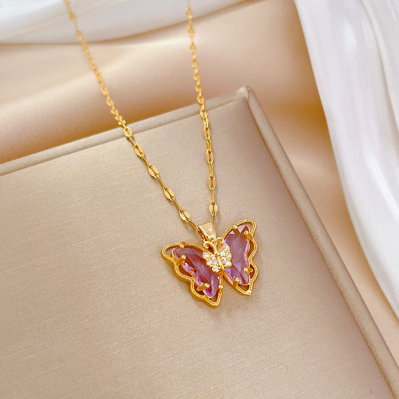 Filigree Butterfly Necklace For Women