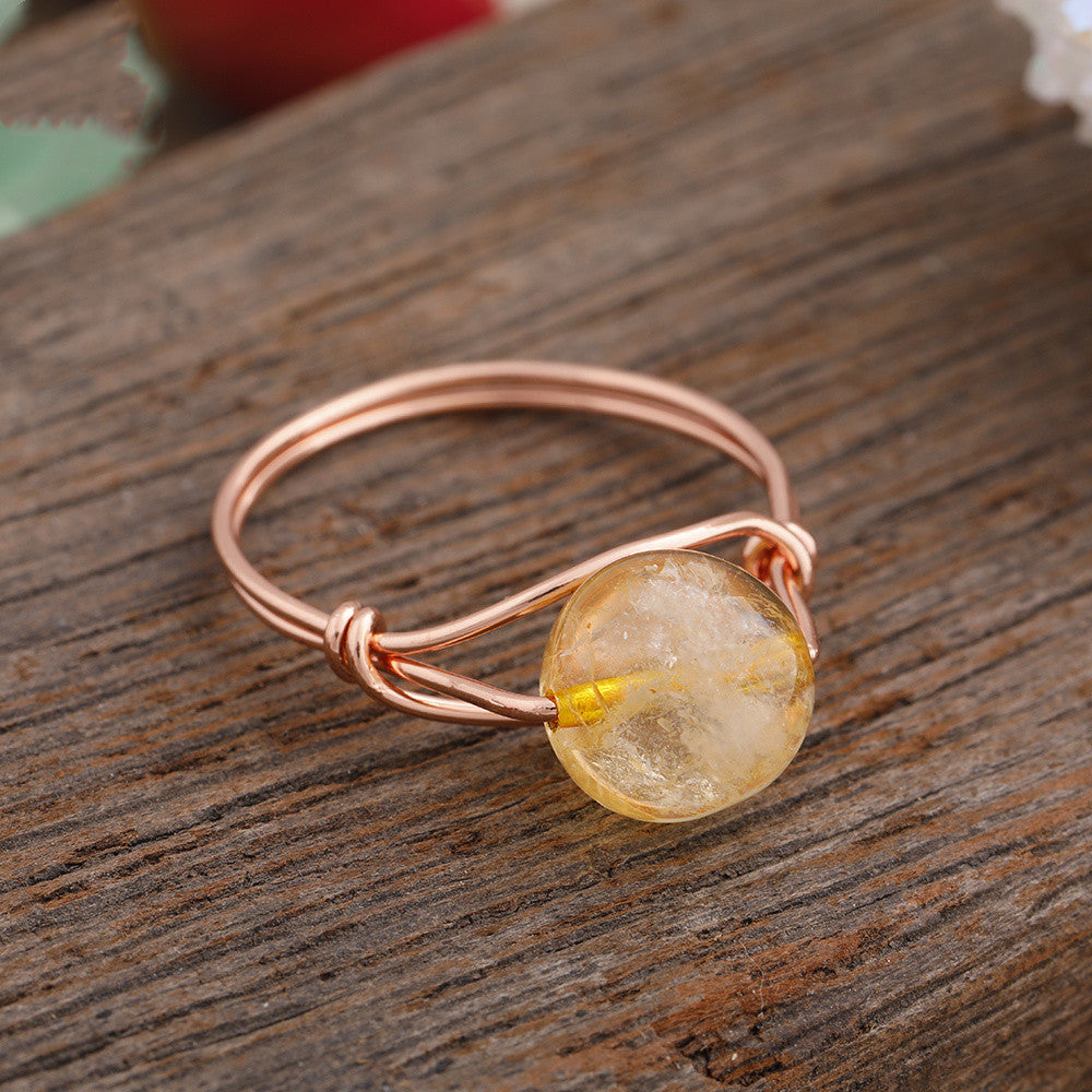 Single Stone Bead Handmade Ring