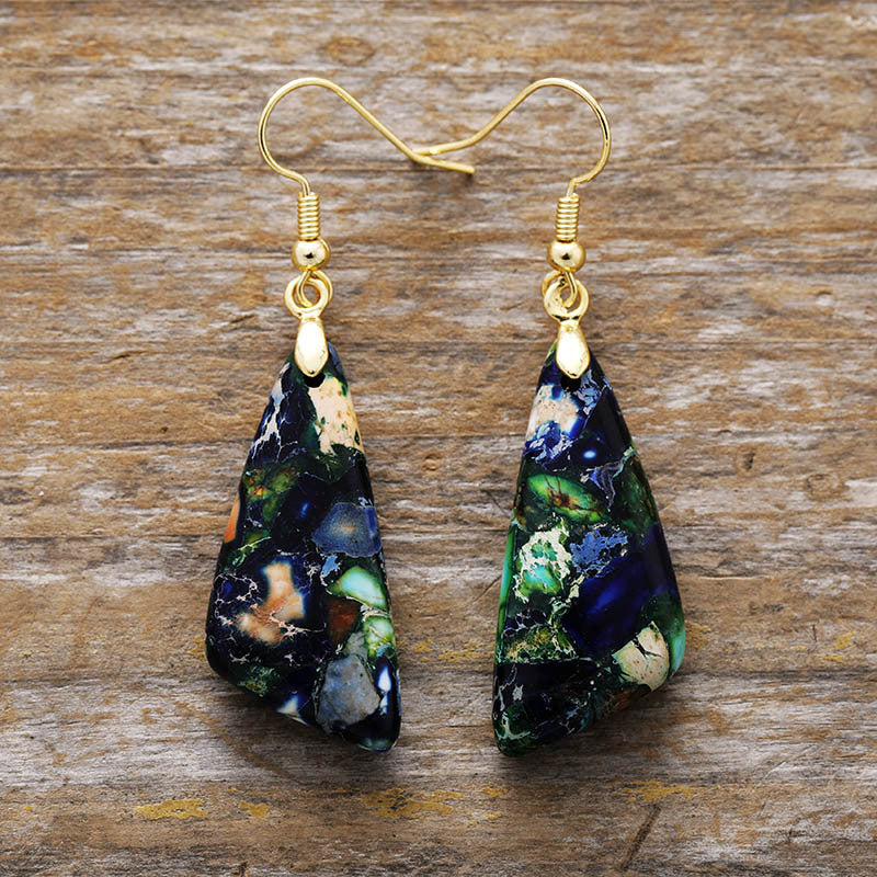 Stone Emperor Stone Triangle Earrings