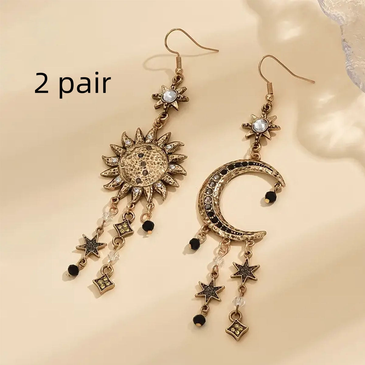 Long Sun Moon Earrings