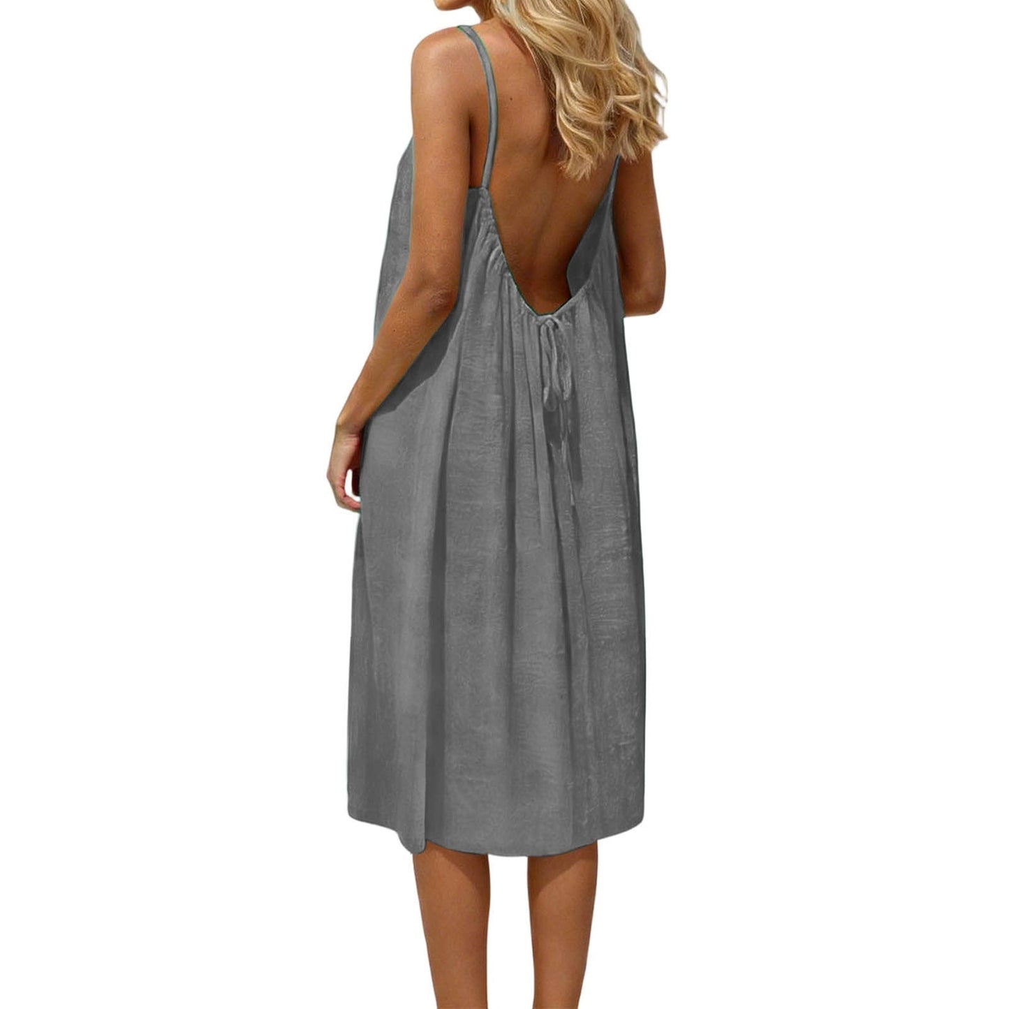 Spaghetti Strap Backless Dress