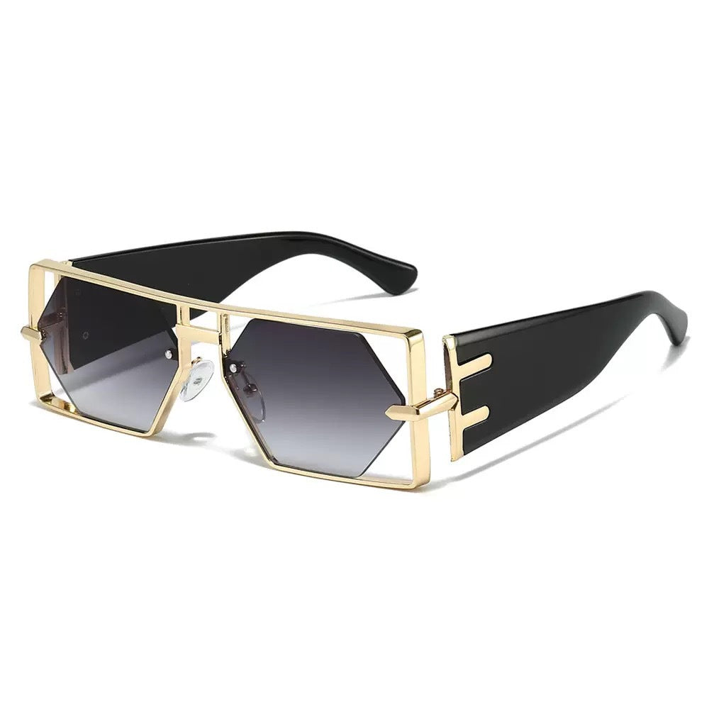 Hollow Big Square Rim Sunglasses