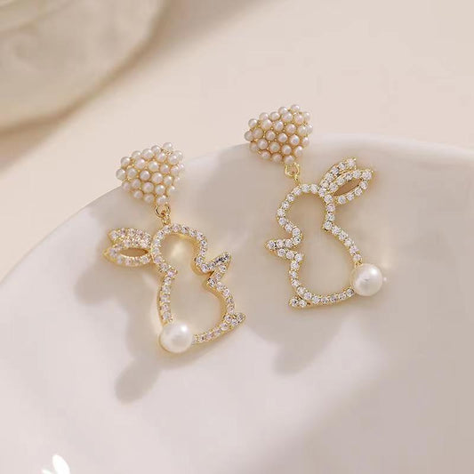 Pearl Bunny Earrings