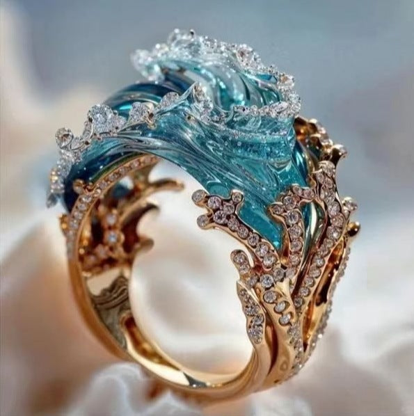 Ocean Wave Design Ring