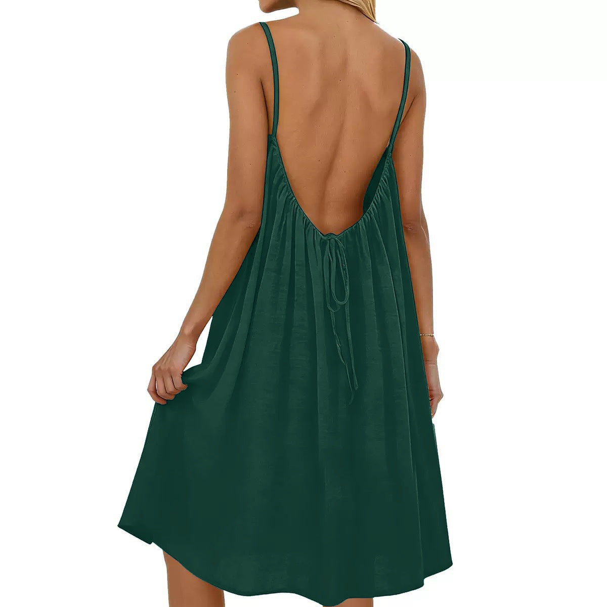 Spaghetti Strap Backless Dress