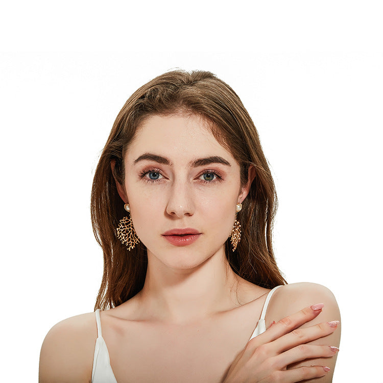 Coral Shape Alloy Earrings