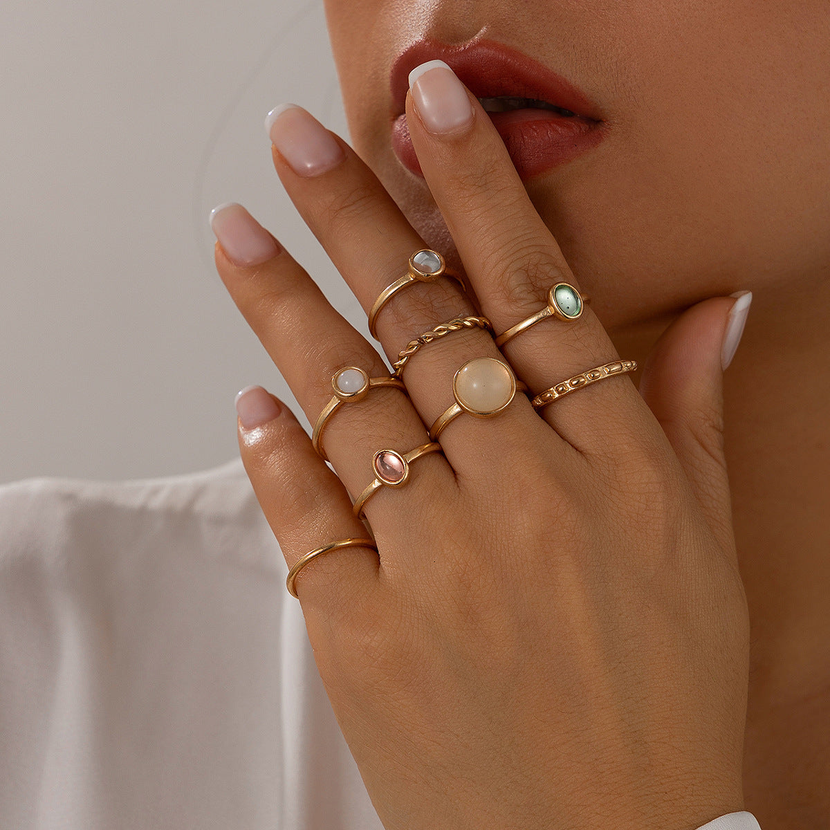 Ins Style Twist Hollow Cross Chain Ring