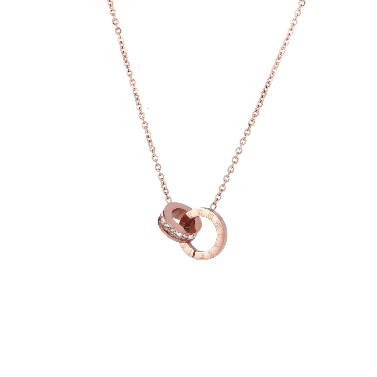 Numeral Double-ring Necklace