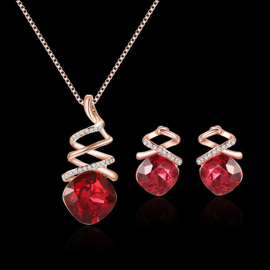 Tromo Bridal Necklace Earrings Set