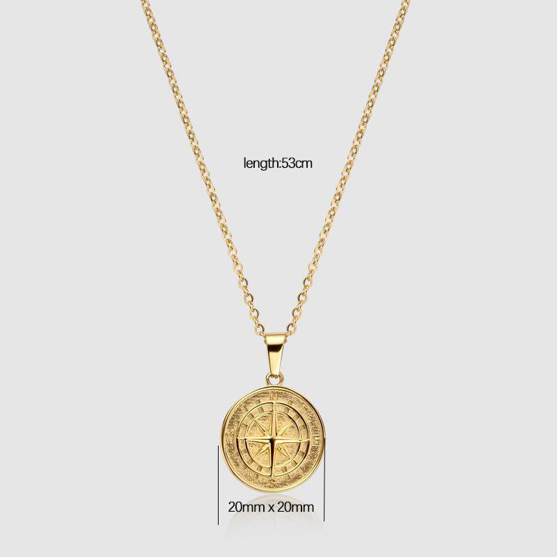 Compass Hip Hop Necklace