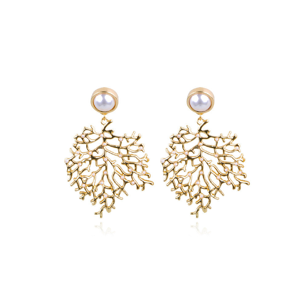 Coral Shape Alloy Earrings