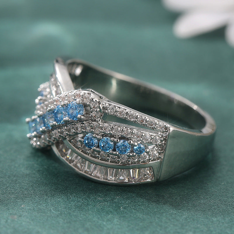 Elegant Wedding Fashion Rings, Round Synthetic Zircon Rings For Women, Engagement Party Daily Finger Jewelry
