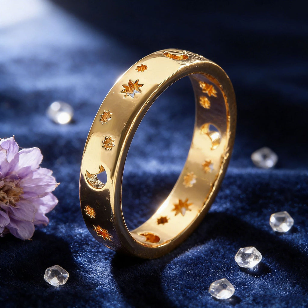 Star And Moon Ring