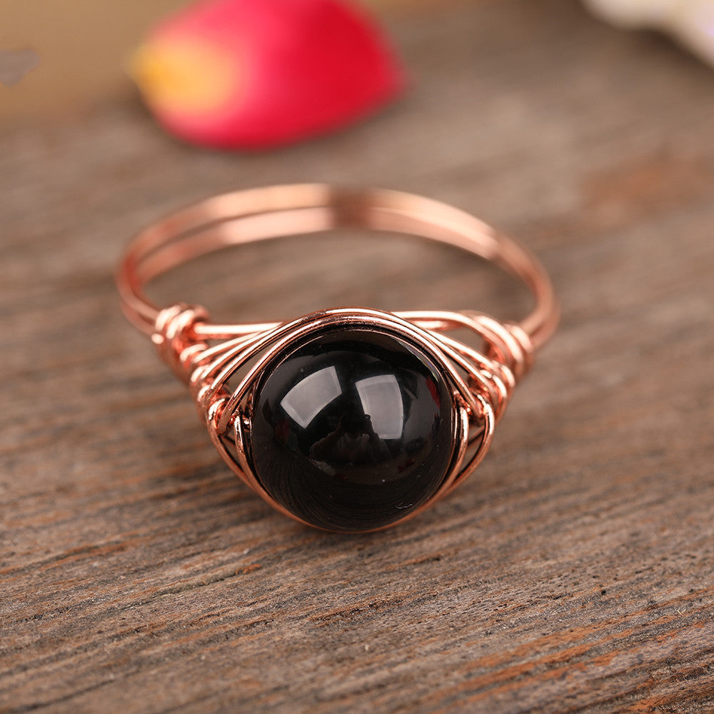 Single Stone Bead Handmade Ring