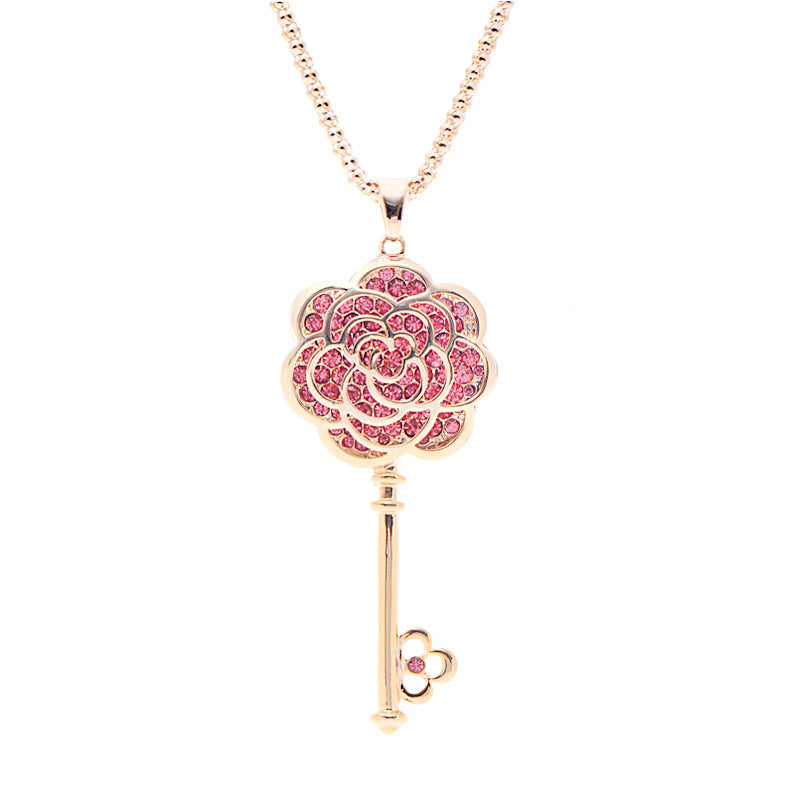 Crystal Long Sweater Chain Necklace