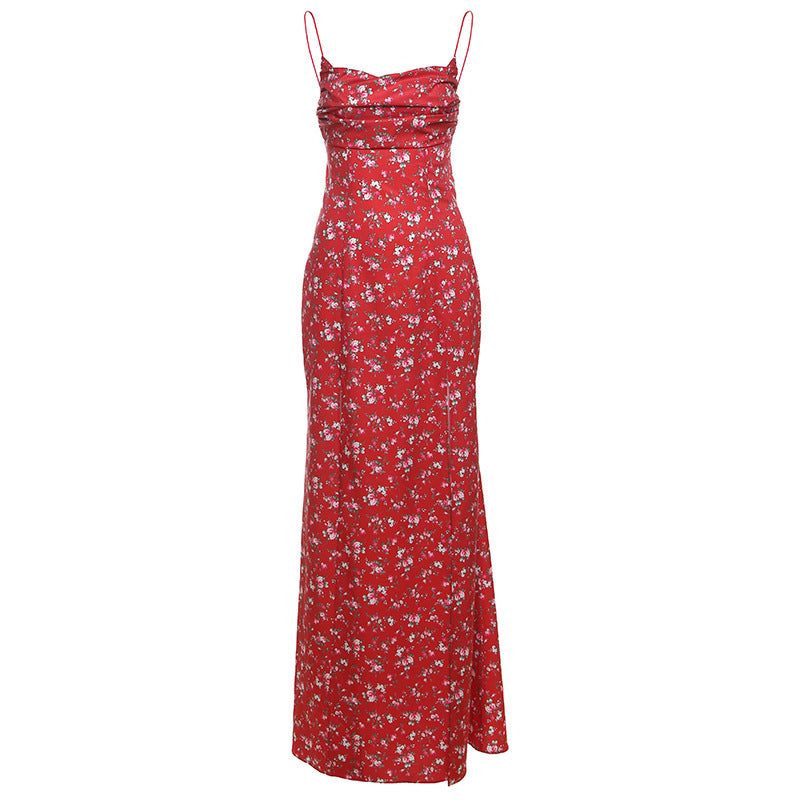 High Waist Slit Off-neck Dress