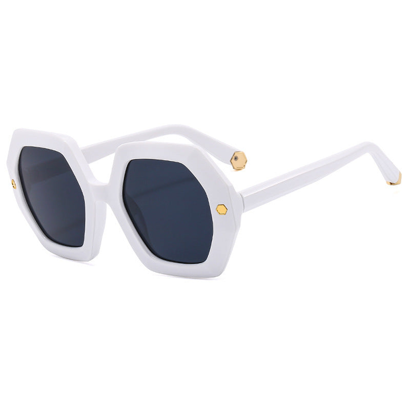Irregular With Personality Hexagonal Rivet Sunglasses