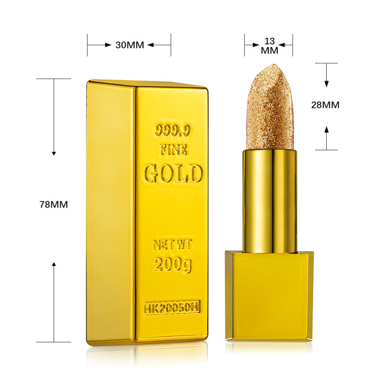Shiny Gold Powder Lipstick