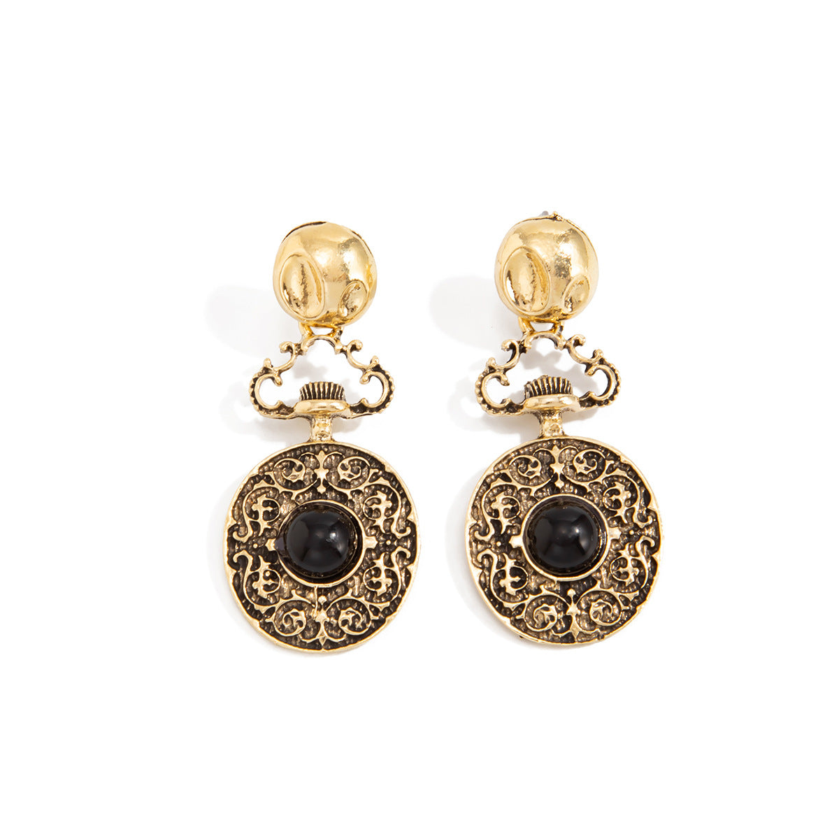 Hollow Floral Encrusted Long Tassel Earrings