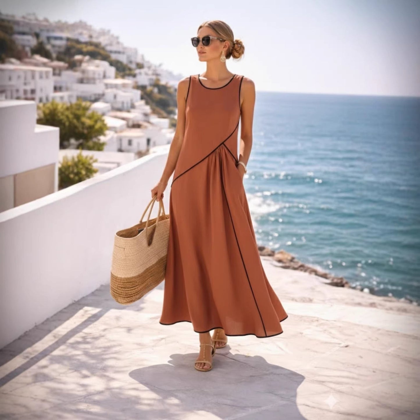Mediterranean-style Vacation Dress